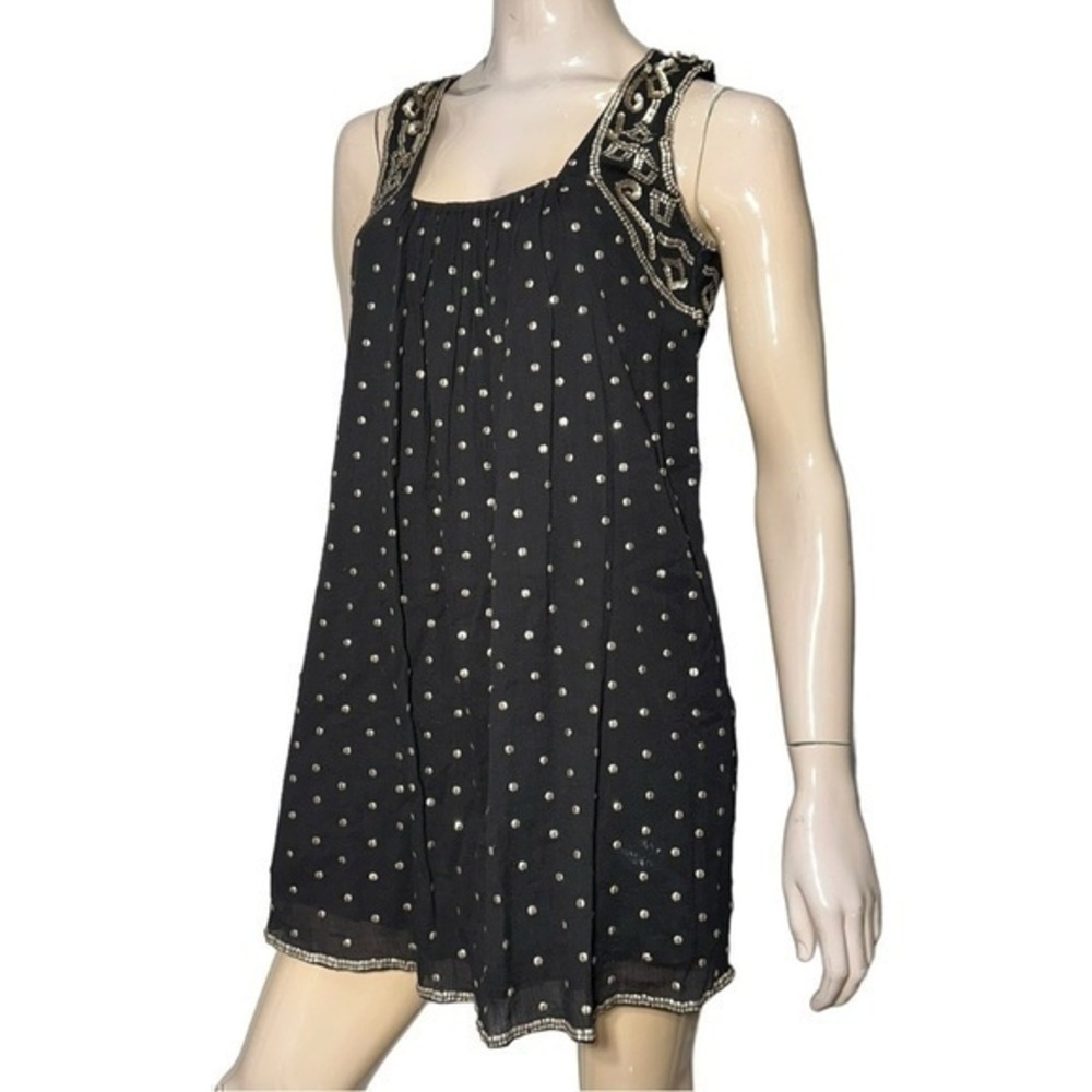 Calypso St Barth Women’s Size S Black Silver Sequin Cotton Sleeveless Tank Dress